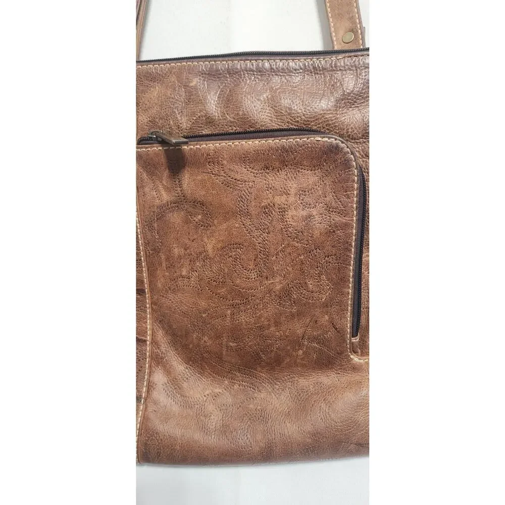 MATTEO MIO‎ BY SALAMA VTG Y2K RUSTIC LEATHER SATCHEL BAG